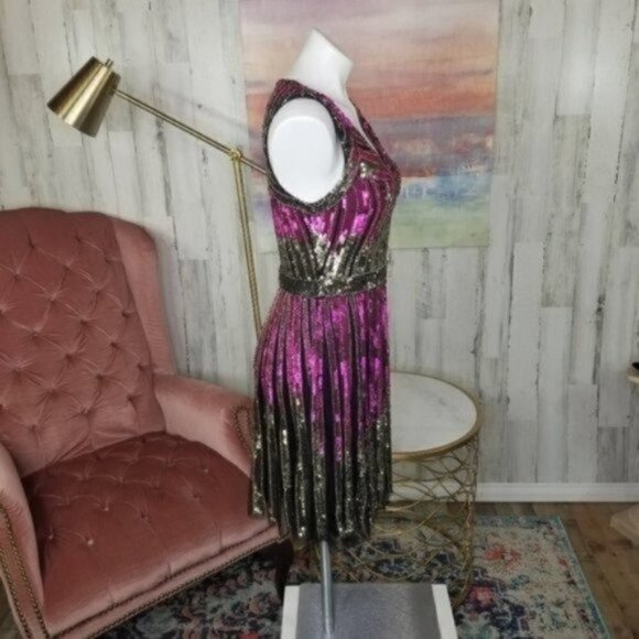 Aidan Mattox Heavily Sequin Beaded Party Dress - Picture 6 of 16